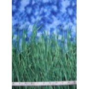 Tales of the Riverbank grass and sky border by Fabric Freedom F806/7